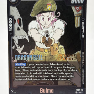 Dragon Ball Super Fusion World - Bulma FB07-115 UC Release Event Stamp FRENLY BRICKS - Open 7 Days