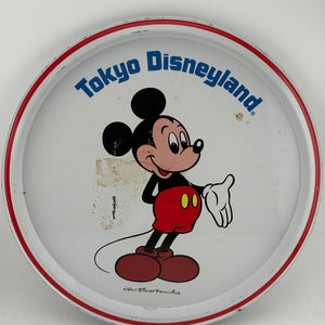 1986 Disney Tokyo Disneyland Metal Tin Plate Mickey Mouse RARE FRENLY BRICKS - Open 7 Days