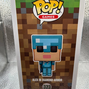 Funko POP Games - Minecraft - Alex In Diamond Armor #323 FRENLY BRICKS - Open 7 Days