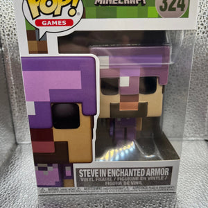 Funko POP Games - Minecraft - Steve In Enchanted Armor #324 FRENLY BRICKS - Open 7 Days