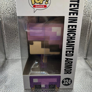 Funko POP Games - Minecraft - Steve In Enchanted Armor #324 FRENLY BRICKS - Open 7 Days