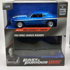 Jada Toys 1/43 Fast & Furious Legacy Series Diecast Set 1969 Camaro 1968 Charger FRENLY BRICKS - Open 7 Days