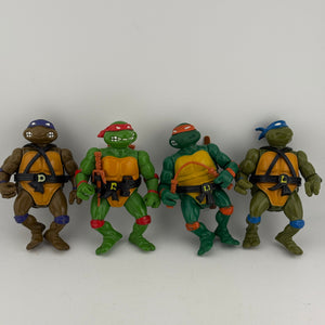 Vintage 1988 TMNT Teenage Mutant Ninja Turtles Playmates x4 Lot Leo, Raph, Don, Mikey FRENLY BRICKS - Open 7 Days