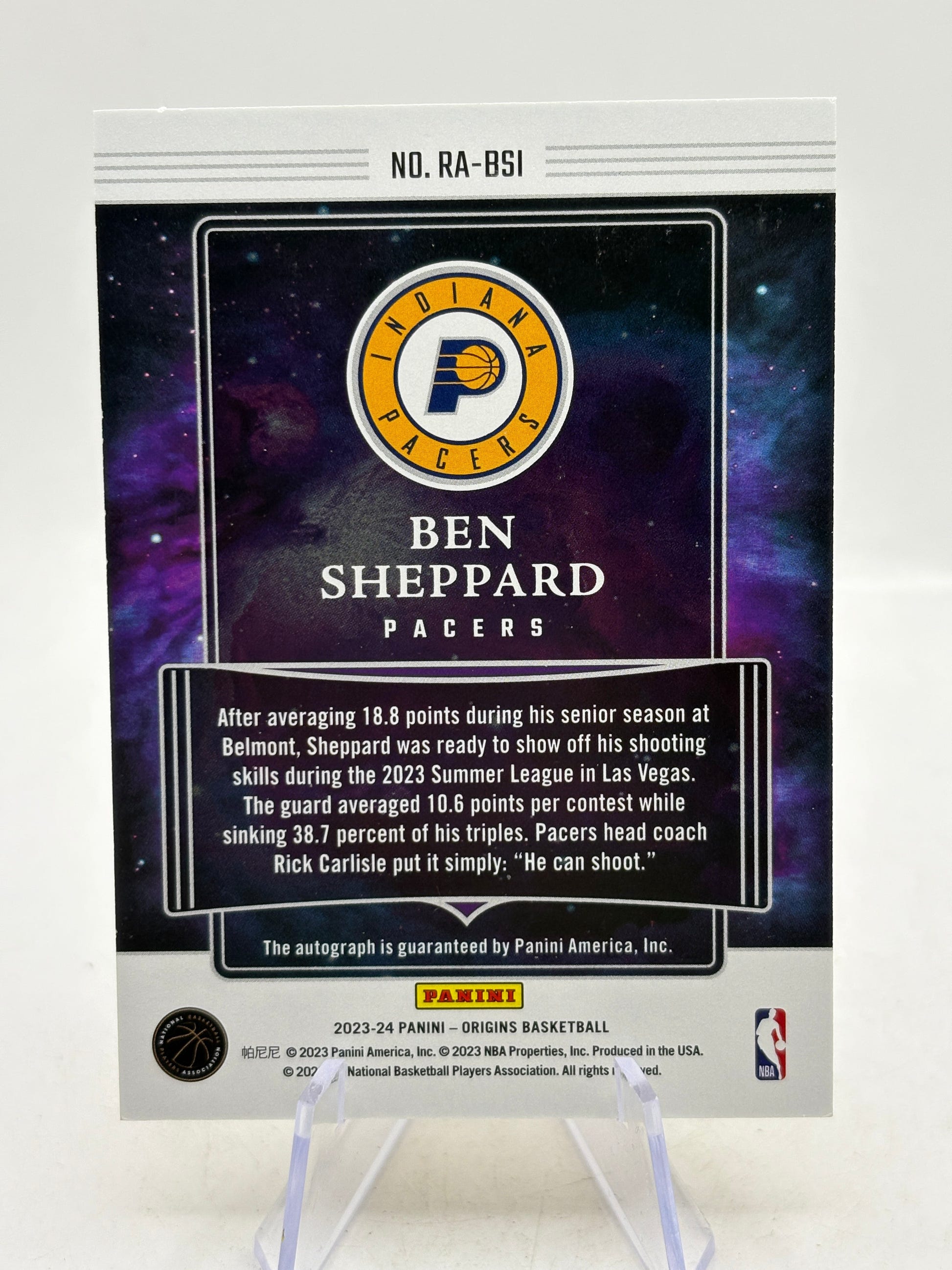 2023-24 Panini Origins - Ben Sheppard Origins Auto 05/10 Rookie, photo 3 image 3