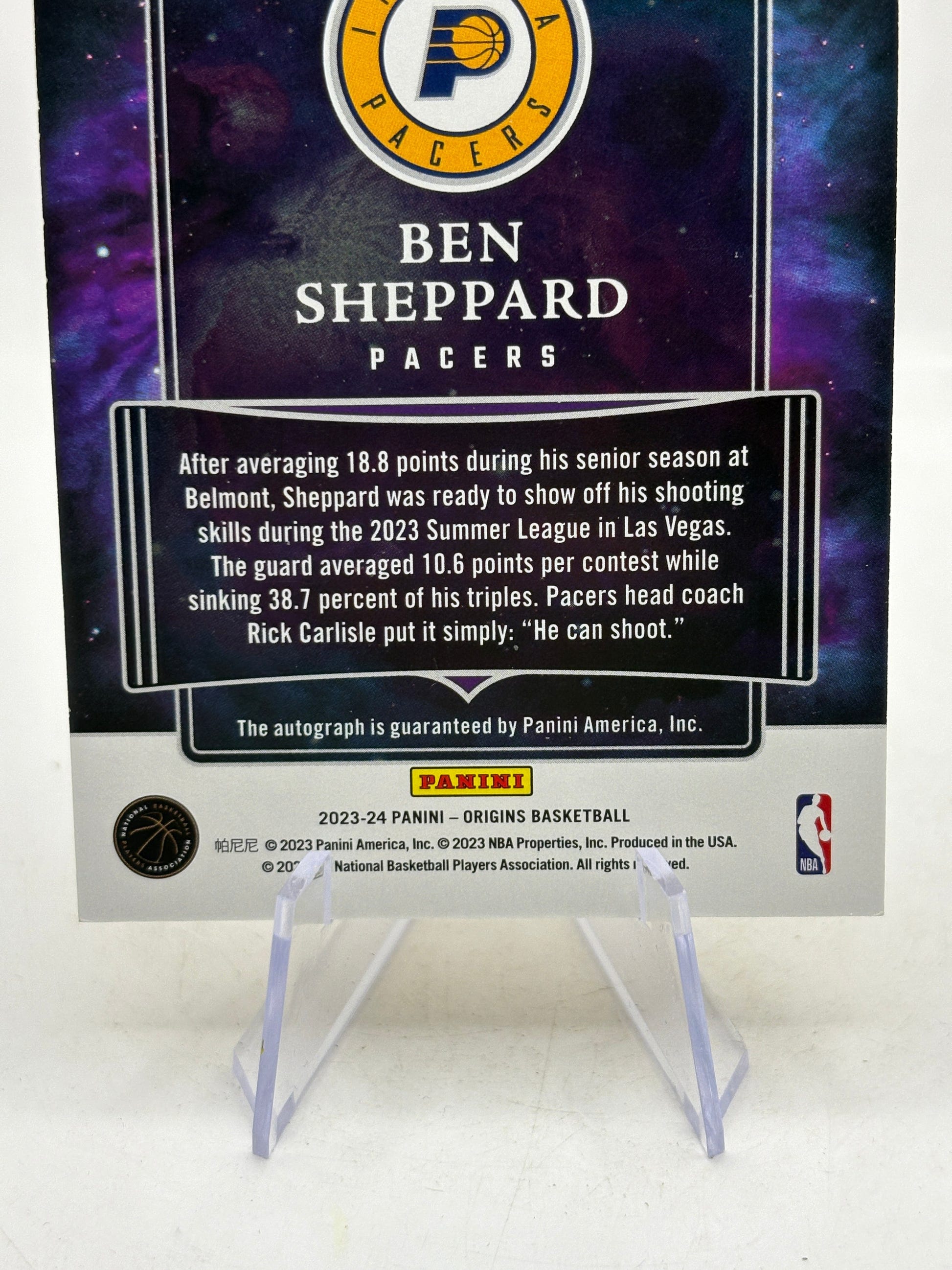 2023-24 Panini Origins - Ben Sheppard Origins Auto 05/10 Rookie, photo 5 image 5