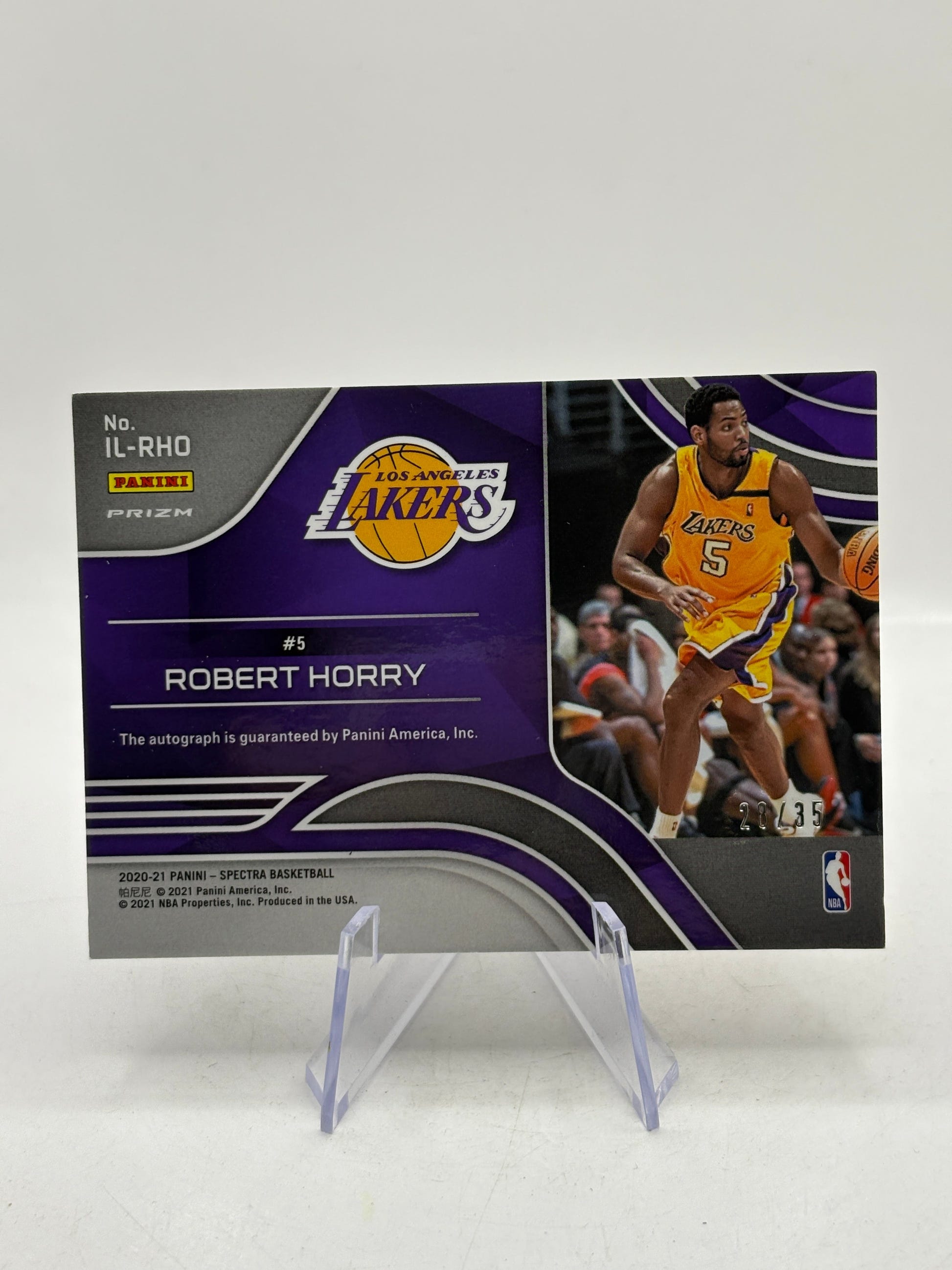 ROBERT HORRY AUTO /35 2020-2021 PANINI SPECTRA BASKETBALL Lakers, photo 6 image 6
