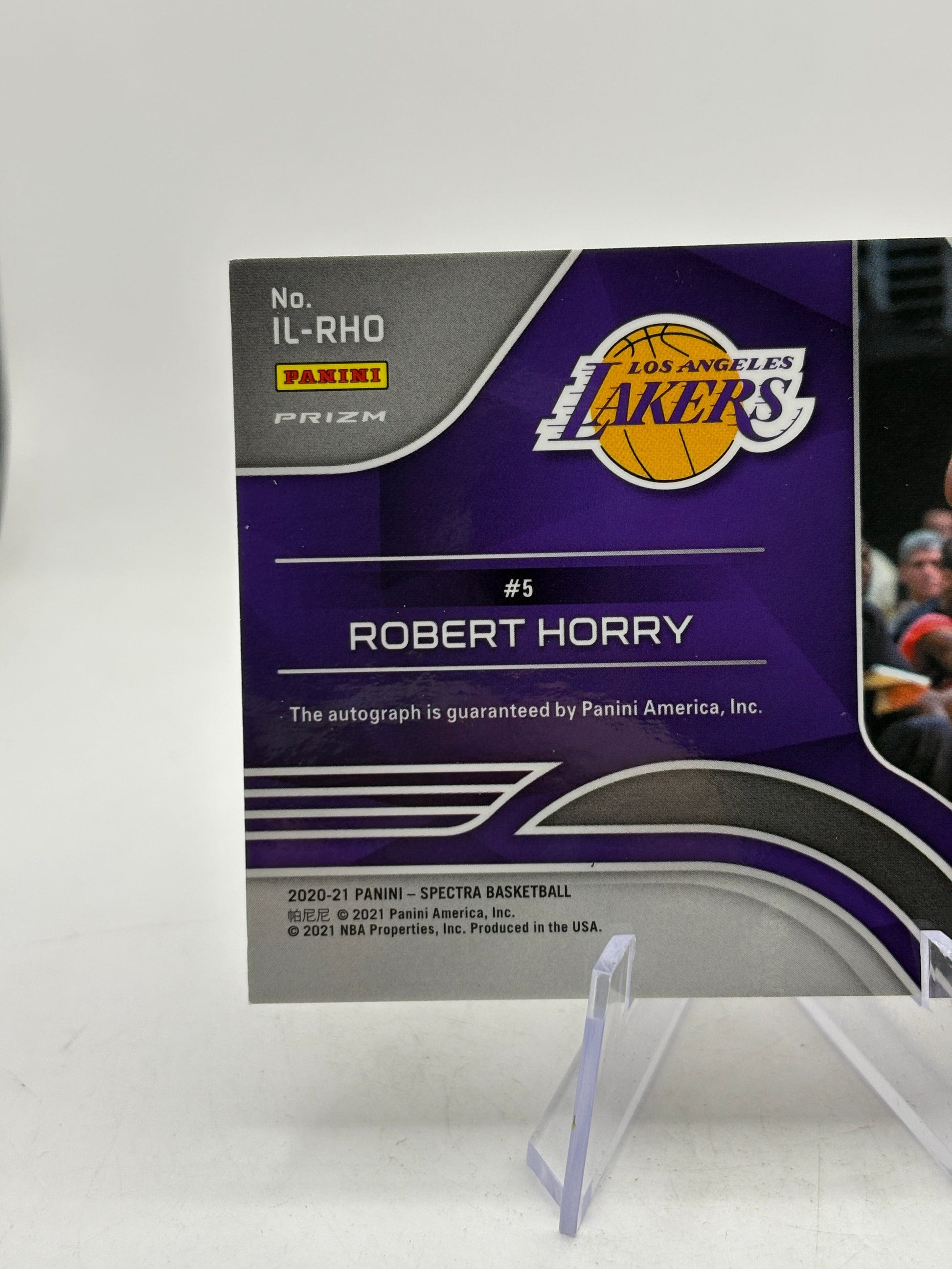 ROBERT HORRY AUTO /35 2020-2021 PANINI SPECTRA BASKETBALL Lakers, photo 3 image 3