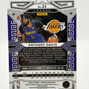 2022-23 Panini Obsidian Electric Etch Blue /30 Anthony Davis #23 FRENLY BRICKS - Open 7 Days
