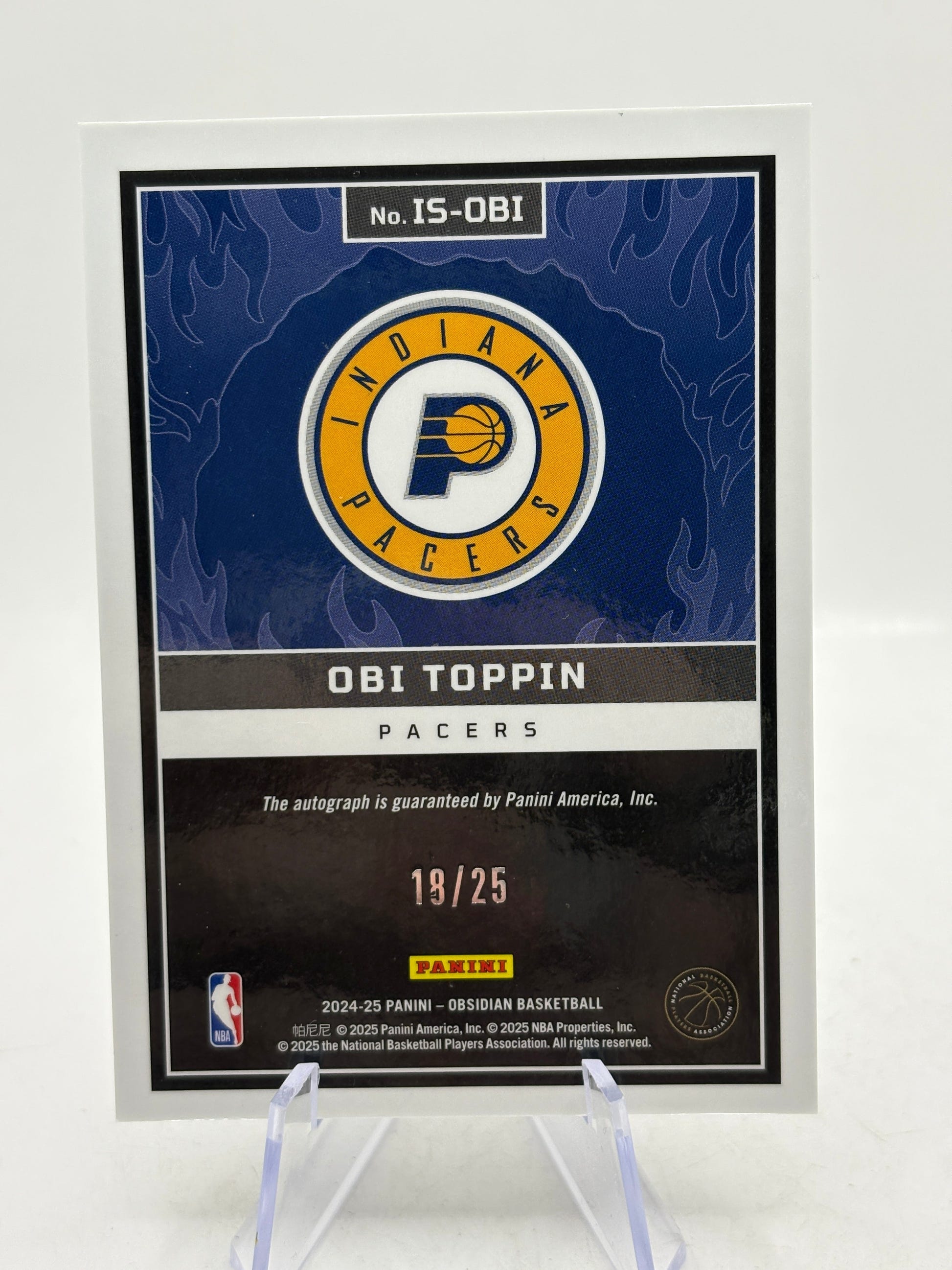 2024-25 Obsidian OBI TOPPIN Ignited Signatures Auto /25, photo 6 image 6
