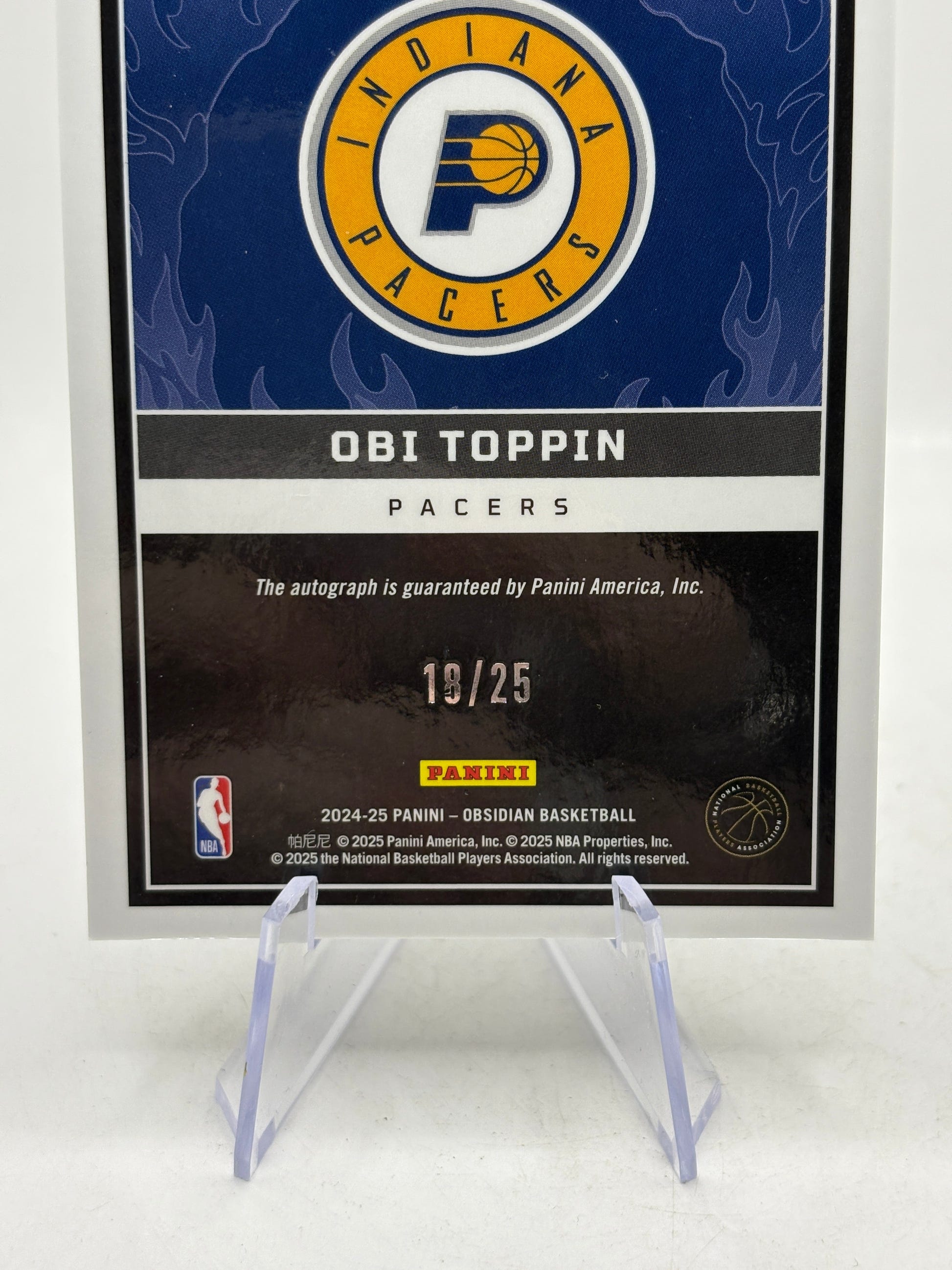 2024-25 Obsidian OBI TOPPIN Ignited Signatures Auto /25, photo 4 image 4