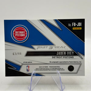 Jaden Ivey 2024-25 Prizm Fast Break Red Auto /99 Detroit FRENLY BRICKS - Open 7 Days