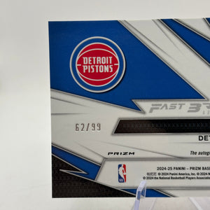 Jaden Ivey 2024-25 Prizm Fast Break Red Auto /99 Detroit FRENLY BRICKS - Open 7 Days