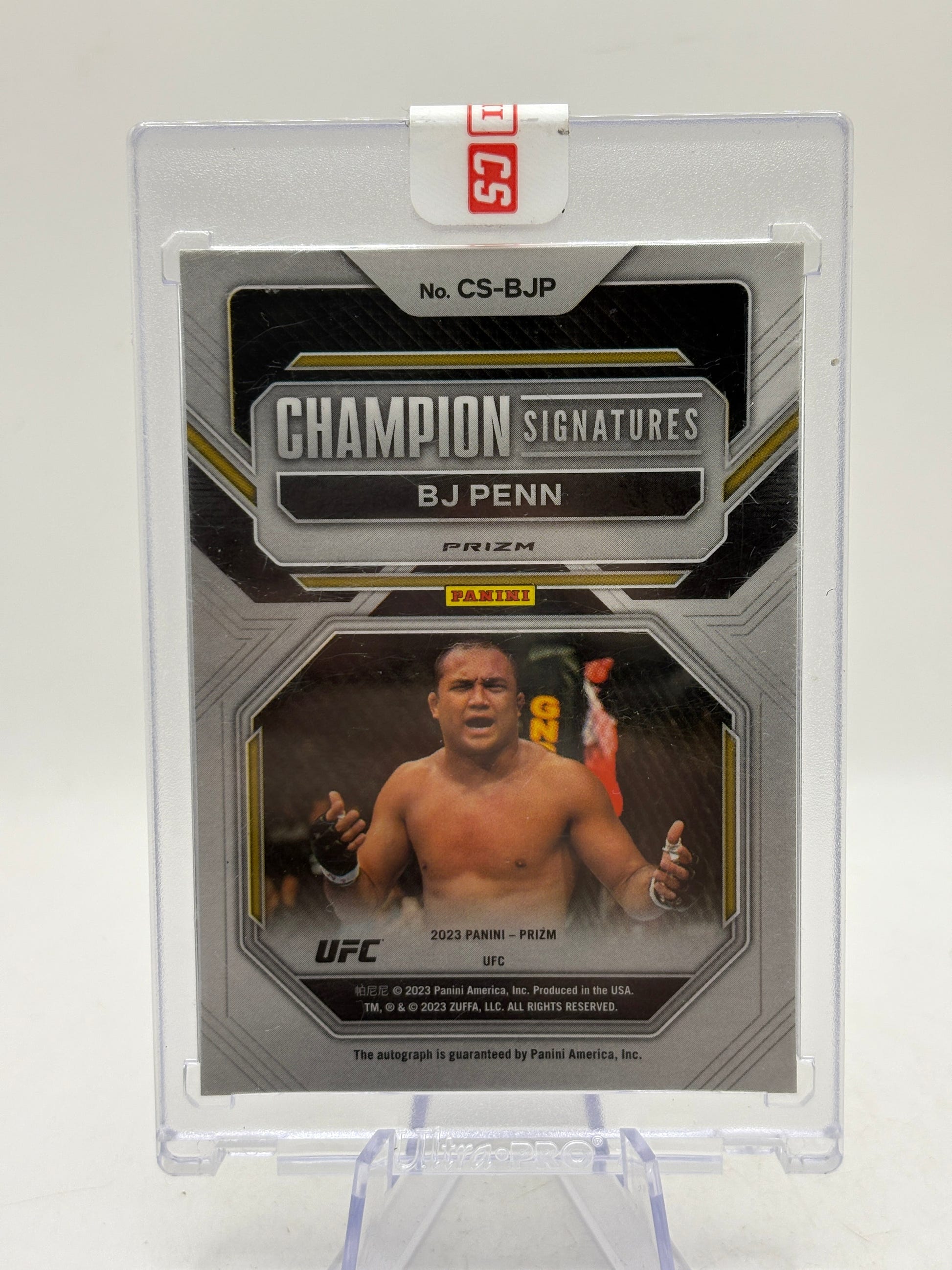 2023 Panini Prizm UFC B.J. Penn Disco Champion Autograph No.CS-BJP, photo 2 image 2