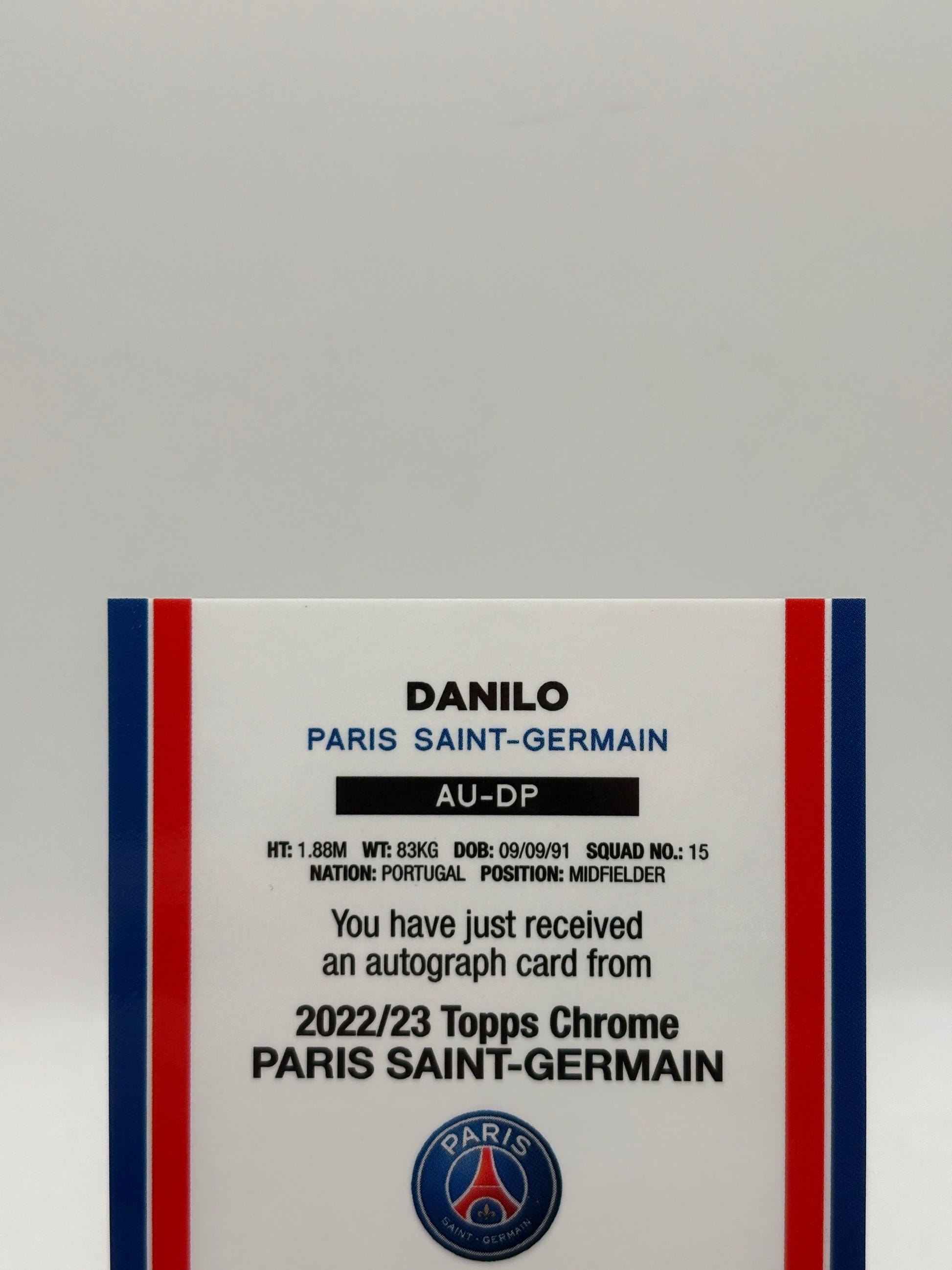 2022-23 Topps Chrome PSG - Danilo AU-DP Auto /75, photo 3 image 3