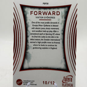 2025 Futera Platinum #PBP58 Viktor Gyokeres 10/12 FRENLY BRICKS - Open 7 Days