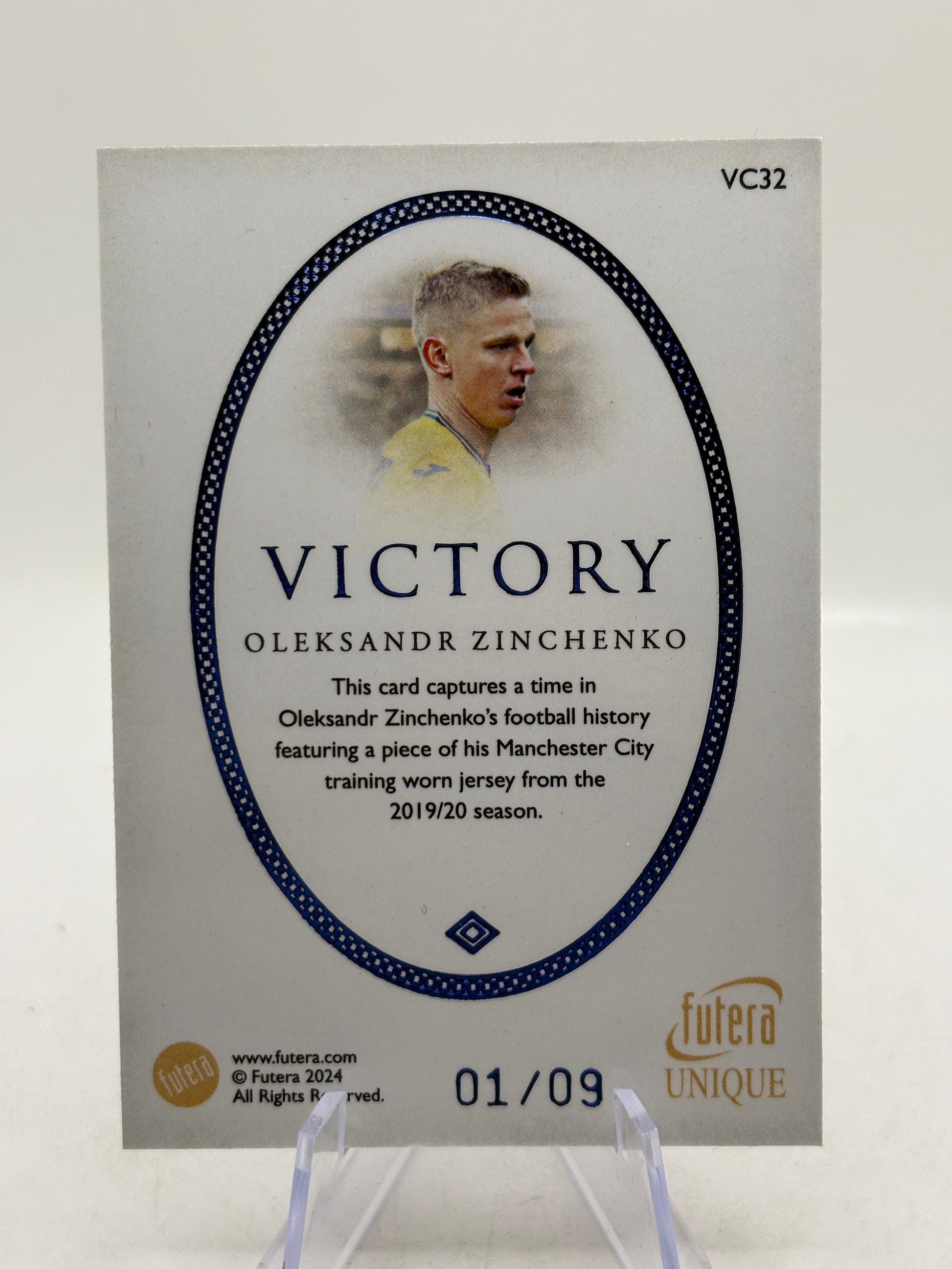 2024 Futera Unique #VC32 Oleksandr Zinchenko Victory Patch 01/09, photo 6 image 6