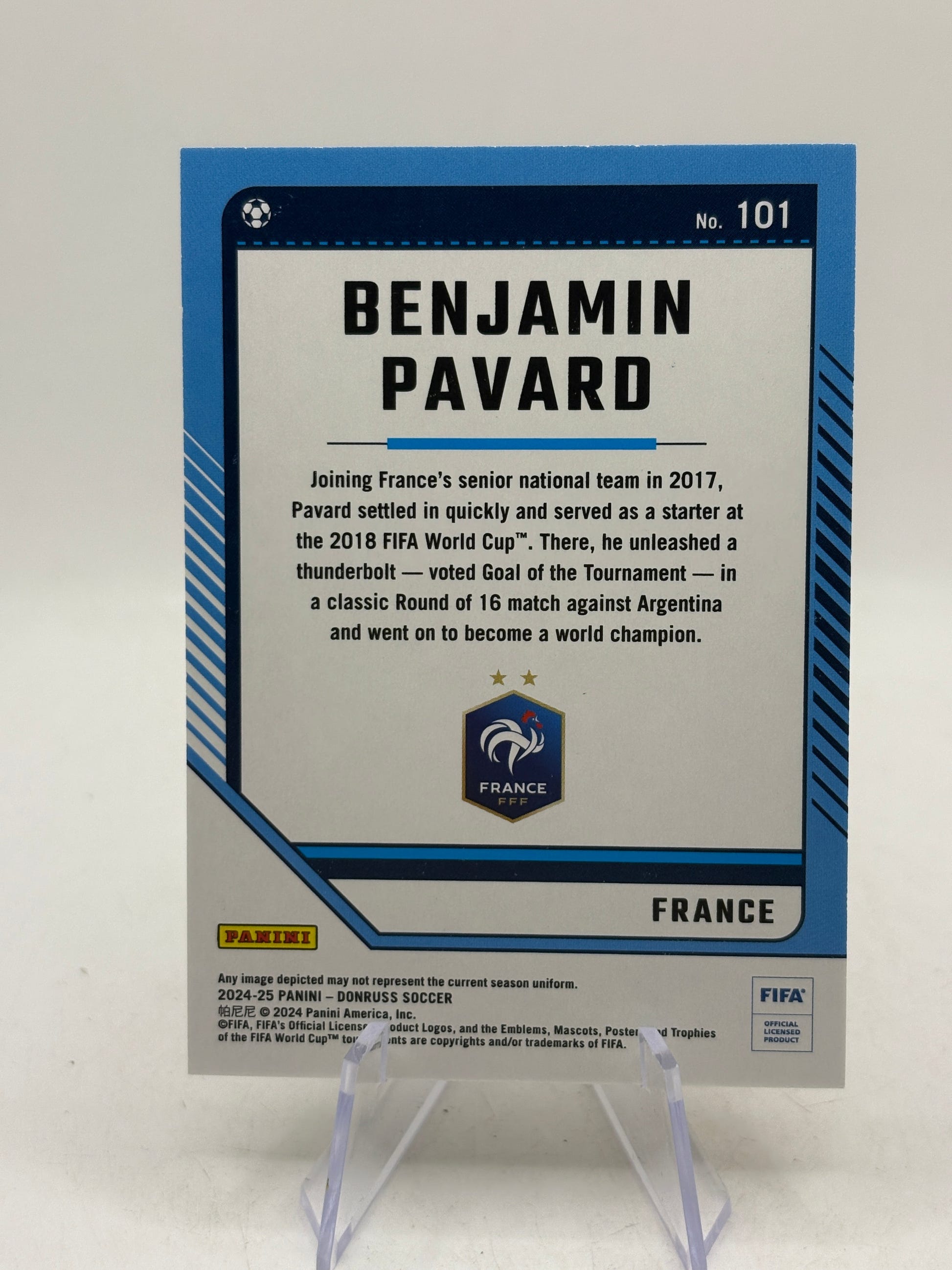 2024-25 Panini Donruss Fifa - Benjamin Pavard #101 Gold /10 France World Cup, photo 6 image 6