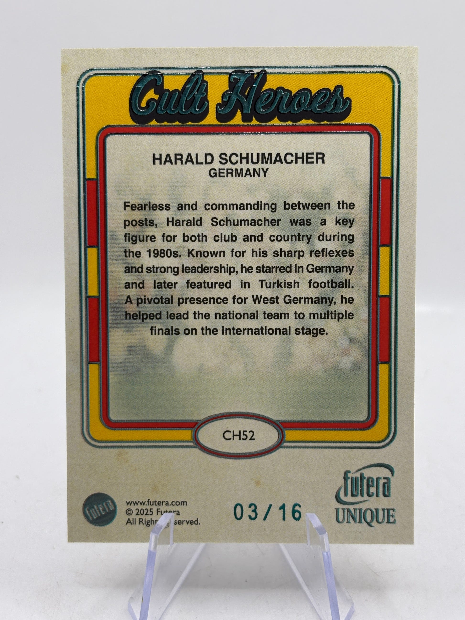 2025 Futera Unique Cult Heroes #CH52 Harald Schumacher 03/16, photo 2 image 2