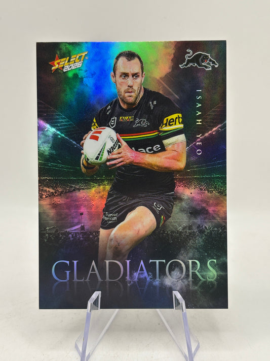 2026 NRL League Heroes Gladiators - G108 Isaah Yeo /599 Insert Card Panthers FRENLY BRICKS - Open 7 Days