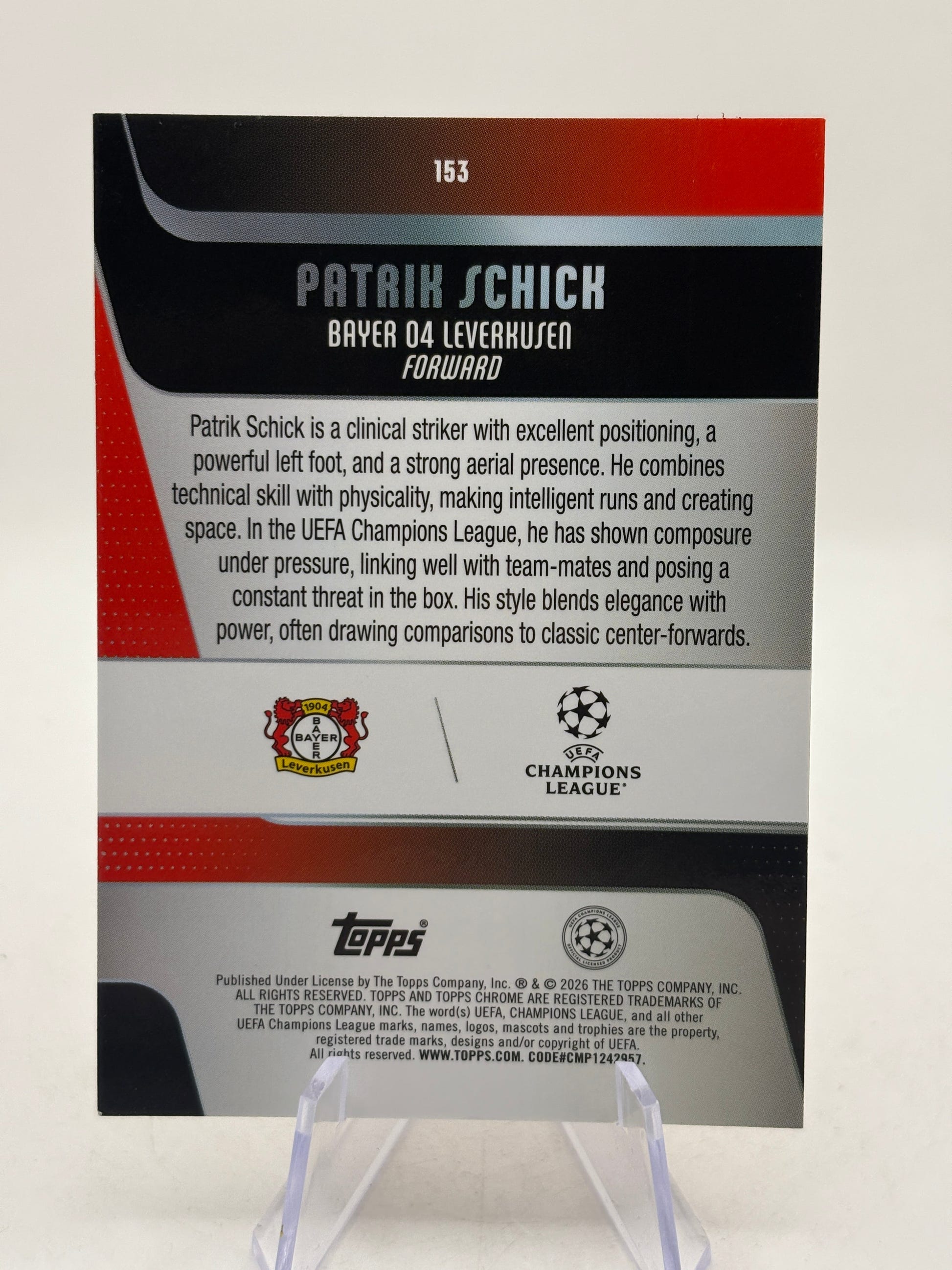 Patrik Schick /25 TOPPS CHROME UEFA CLUB COMPETITION 25-26 Leverkusen, photo 2 image 2