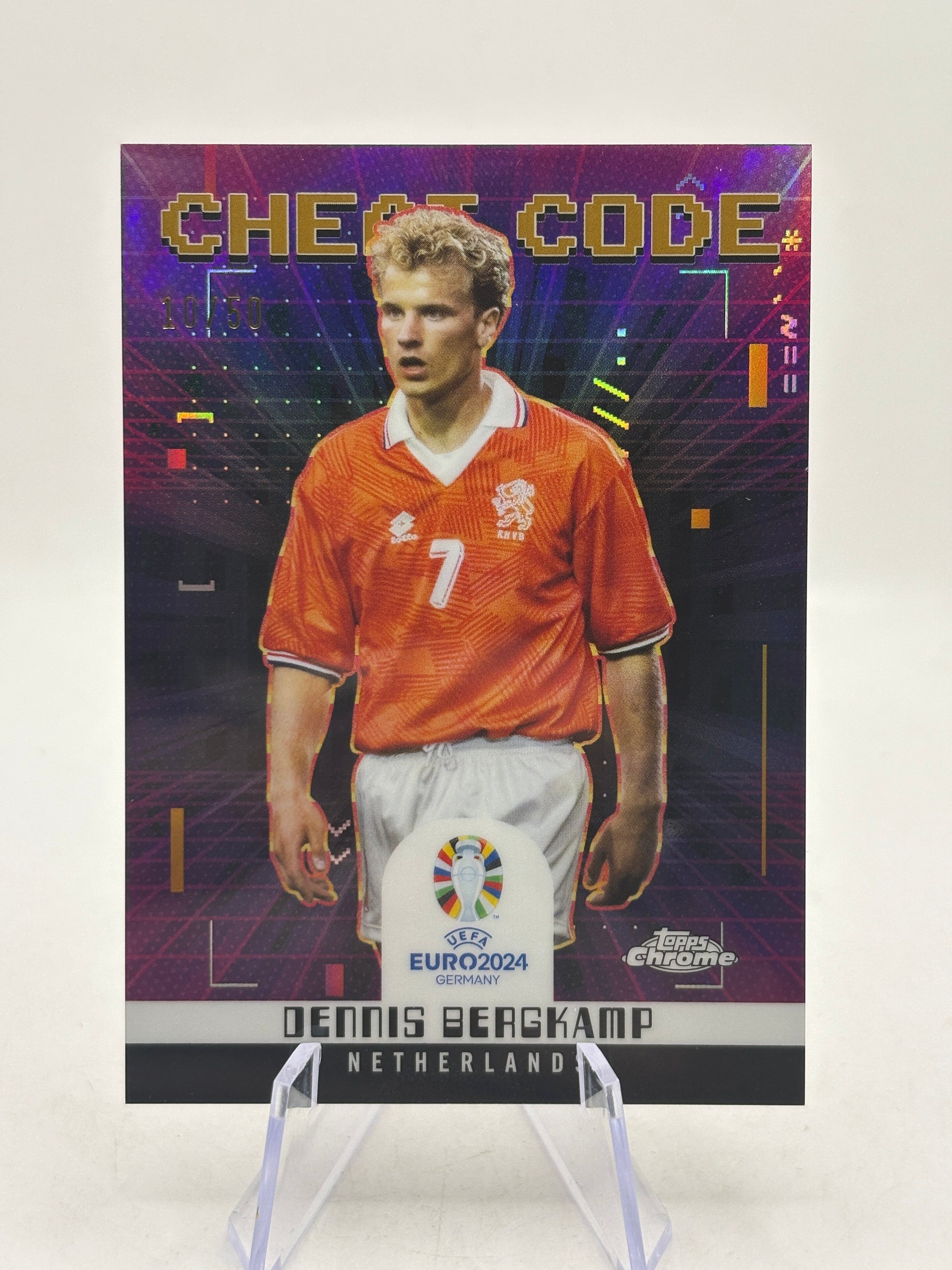 2023-24 Topps Chrome UEFA Euro Dennis Bergkamp Cheat Code Gold Refractor #/50 FRENLY BRICKS - Open 7 Days