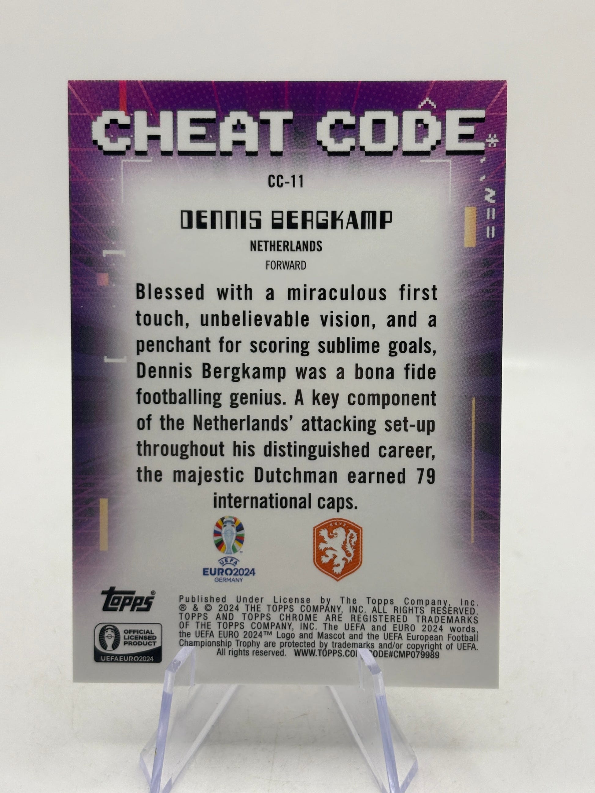 2023-24 Topps Chrome UEFA Euro Dennis Bergkamp Cheat Code Gold Refractor #/50, photo 6 image 6