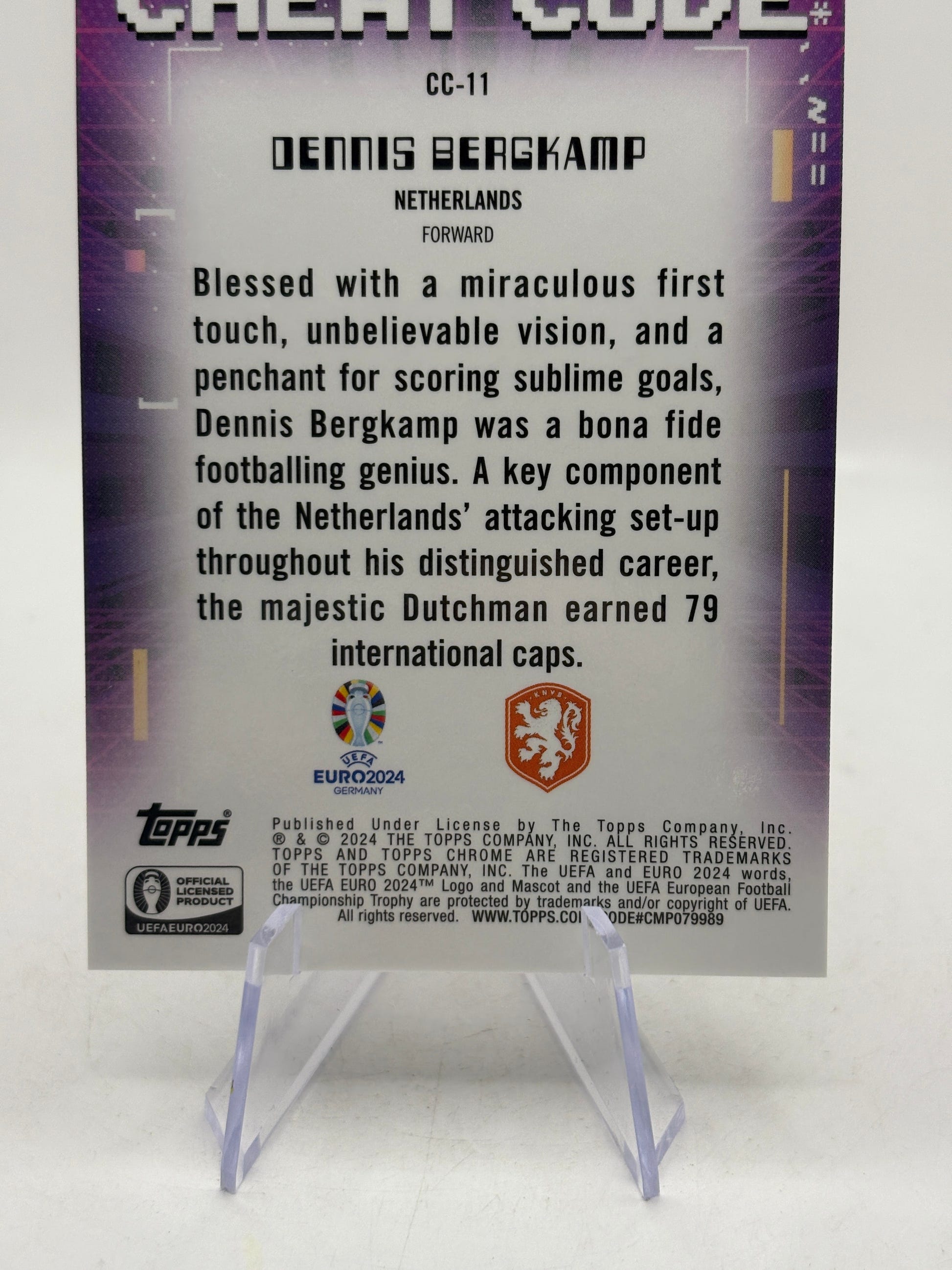 2023-24 Topps Chrome UEFA Euro Dennis Bergkamp Cheat Code Gold Refractor #/50, photo 4 image 4