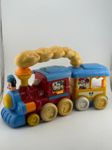 Vintage Walt Disney Plastic Baby Toddler Train Mickey Mouse RARE Learning Toy
