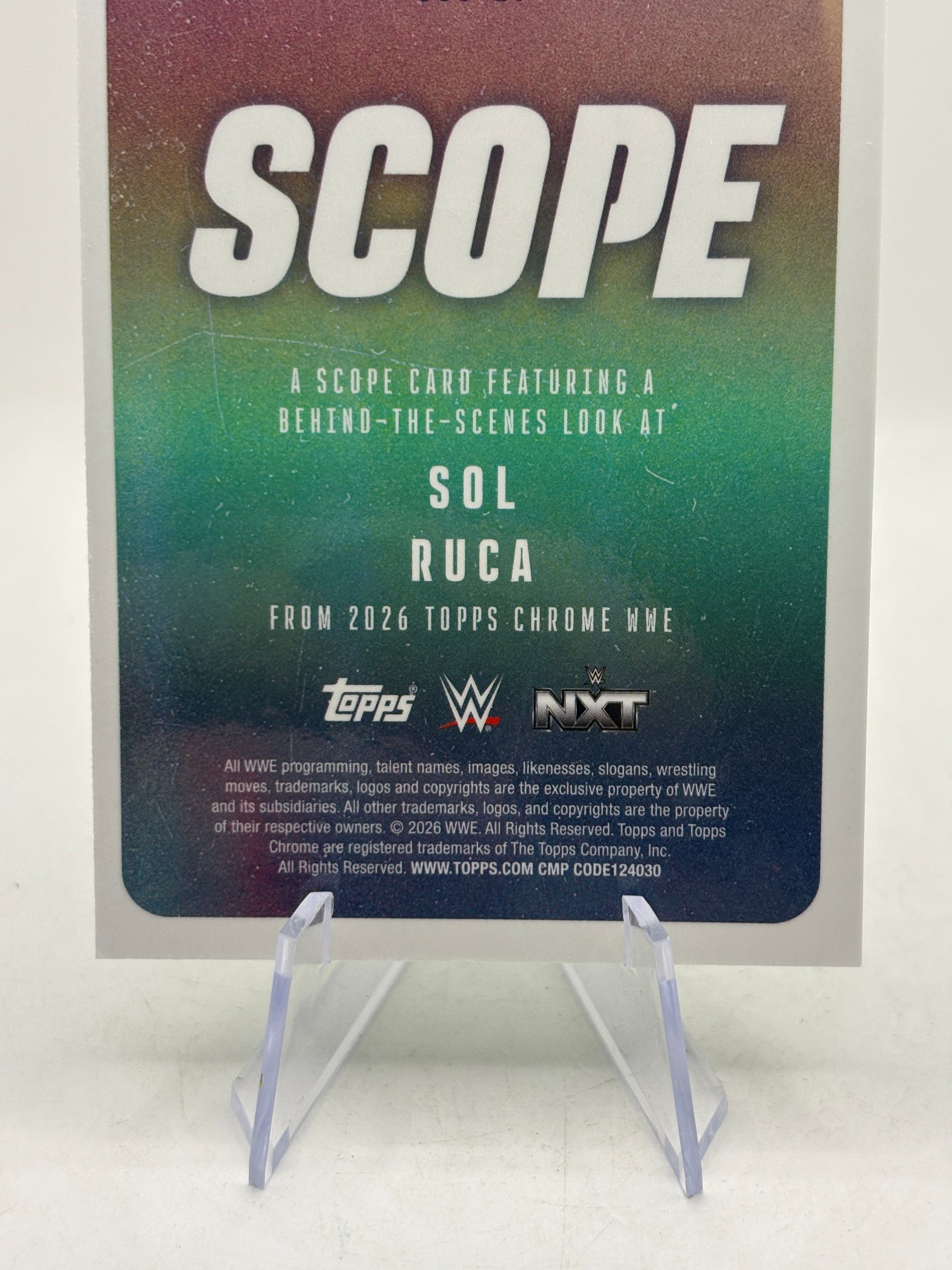 2026 Topps Chrome WWE Sol Ruca Scope Green Refractor #/99, photo 8 image 8