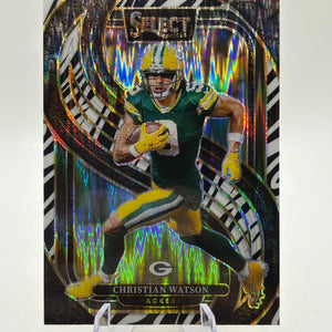 2024 Panini Select - Premier Level Christian Watson #138 Zebra Prizm Case Hit FRENLY BRICKS - Open 7 Days