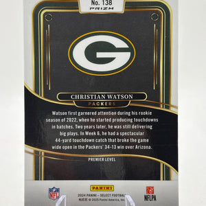 2024 Panini Select - Premier Level Christian Watson #138 Zebra Prizm Case Hit FRENLY BRICKS - Open 7 Days
