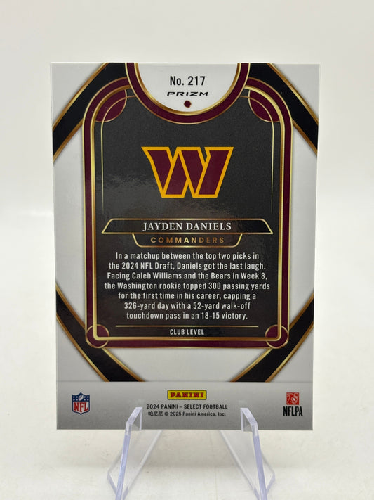 2024 Panini Select - Club Level Jayden Daniels #217 Yellow & Red Shock Prizm (RC) FRENLY BRICKS - Open 7 Days