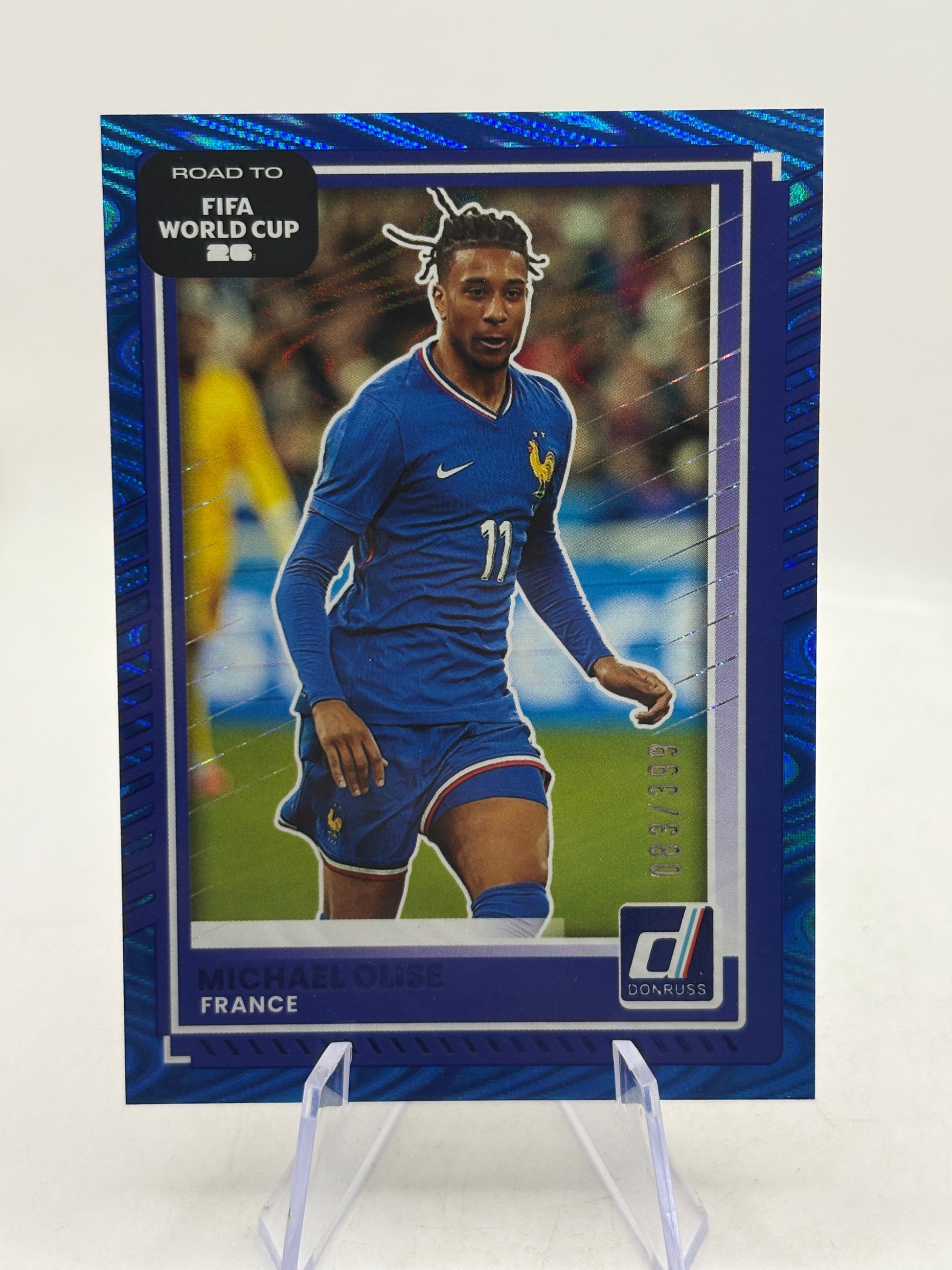 Michael Olise France 2025-26 Donruss Soccer Road FIFA Blue Swirl /399 #140 image 1
