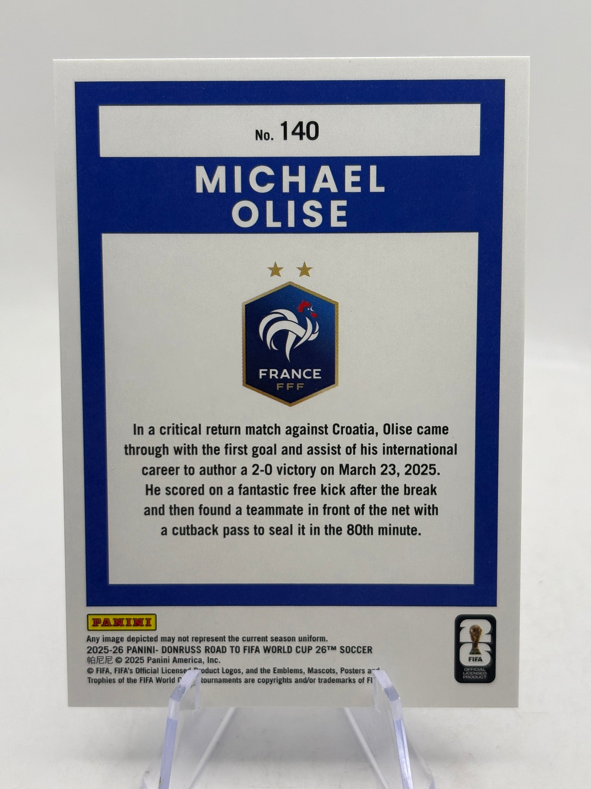 Michael Olise France 2025-26 Donruss Soccer Road FIFA Blue Swirl /399 #140 FRENLY BRICKS - Open 7 Days