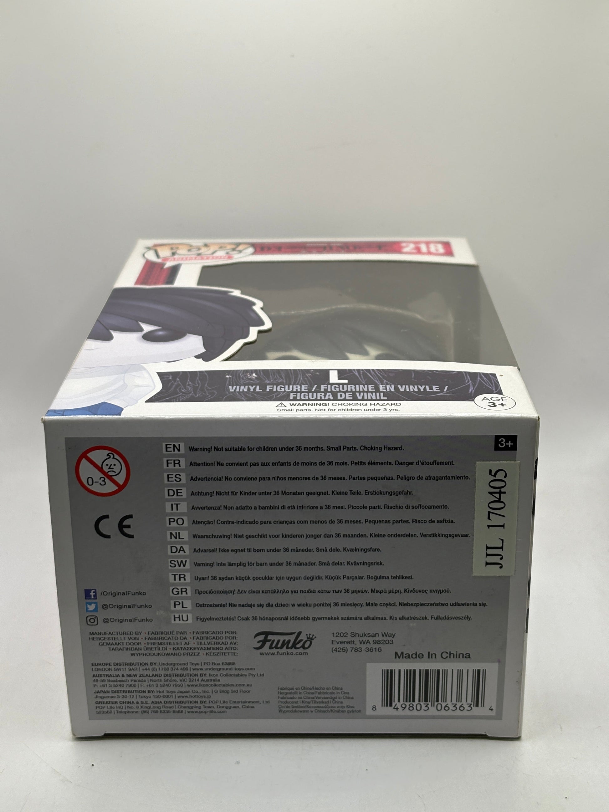 Funko POP! Animation Death Note #218 L Vinyl Figure FRENLY BRICKS - Open 7 Days