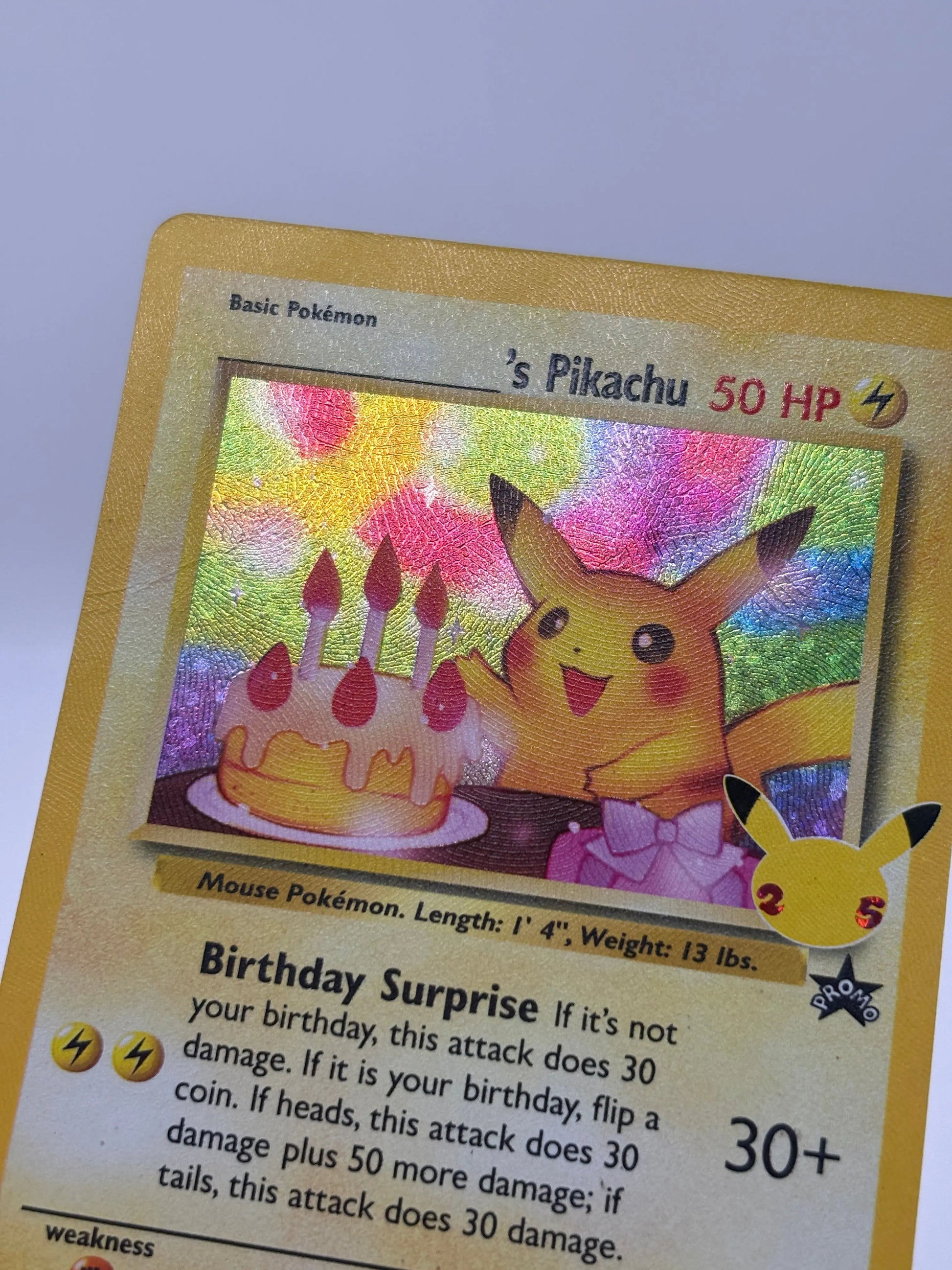 Pokemon TCG Celebrations - Birthday Pikachu 25th Anniversary #24 MP* crease FRENLY BRICKS - Open 7 Days