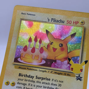 Pokemon TCG Celebrations - Birthday Pikachu 25th Anniversary #24 MP* crease FRENLY BRICKS - Open 7 Days