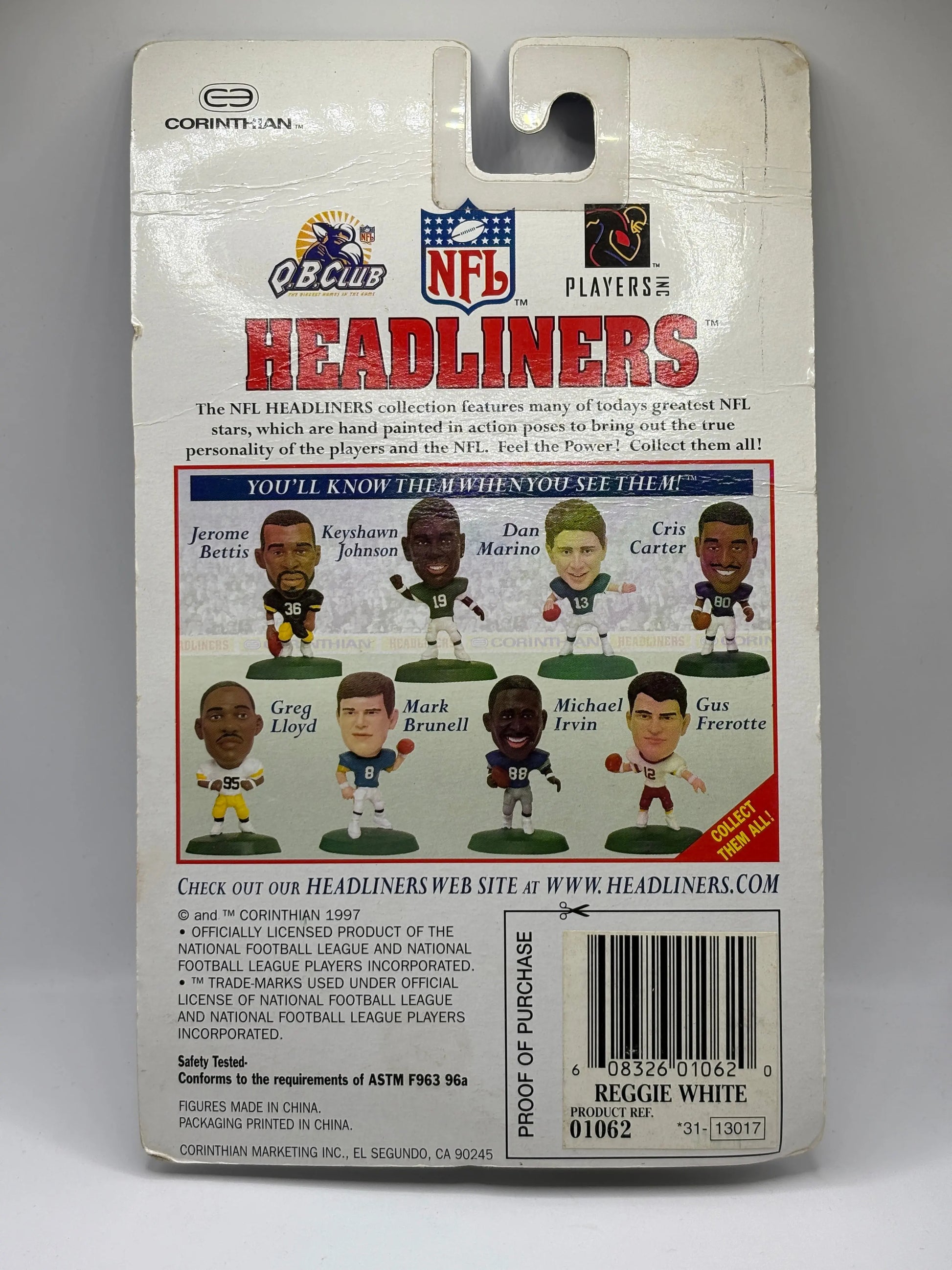 1997 Reggie White Green Bay Packers Corinthian Headliners NFL Action Figure FRENLY BRICKS - Open 7 Days