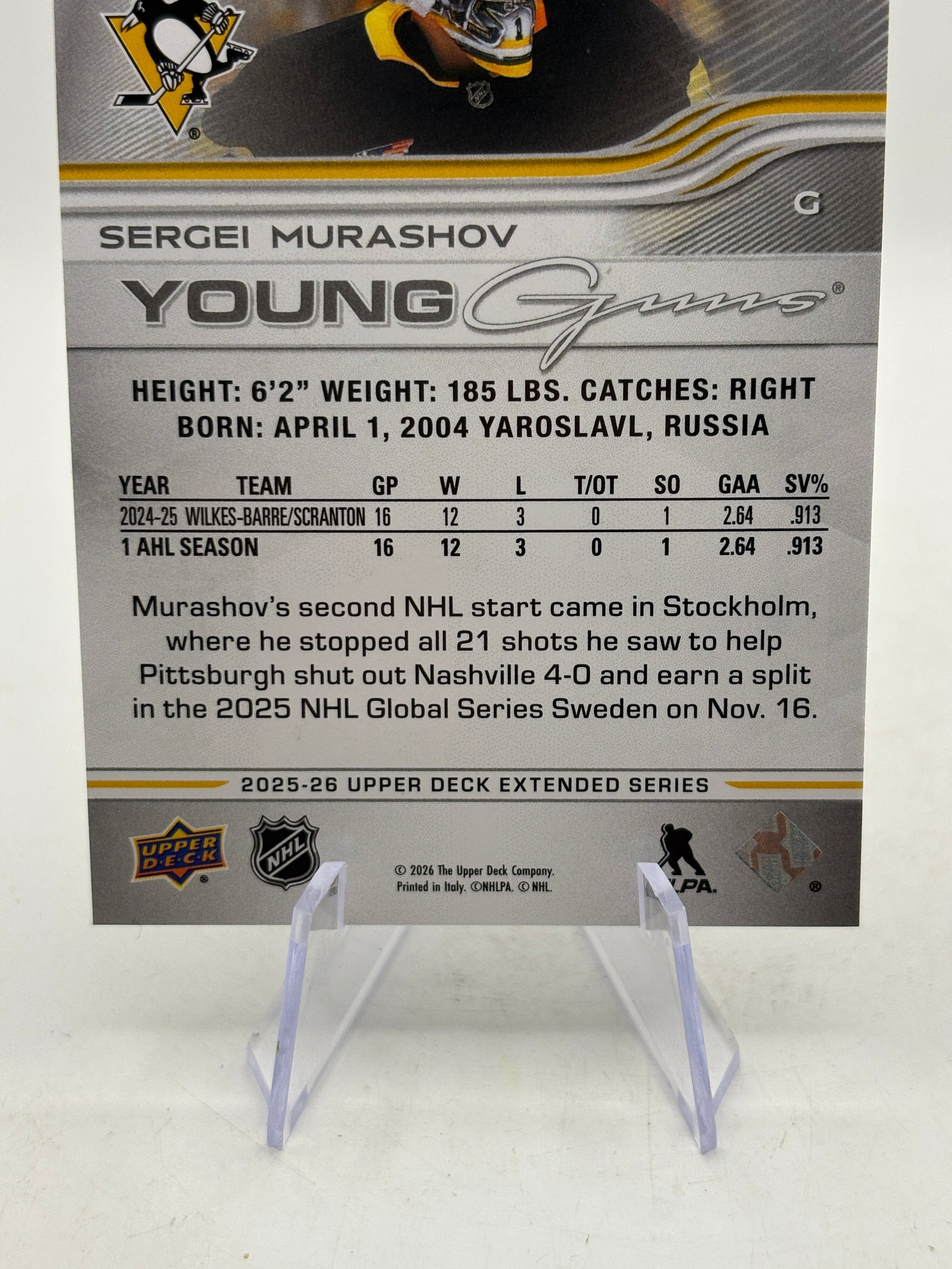 2025-26 Upper Deck Extended Series #709 Sergei Murashov Young Guns FRENLY BRICKS - Open 7 Days