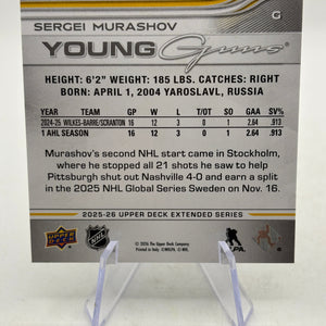 2025-26 Upper Deck Extended Series #709 Sergei Murashov Young Guns FRENLY BRICKS - Open 7 Days