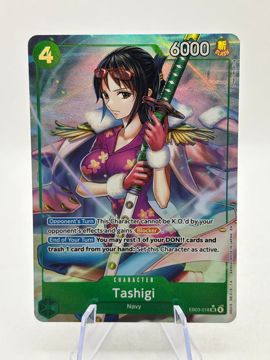 One Piece TCG - Tashigi EB03-018 SR* Alternate Art FRENLY BRICKS - Open 7 Days