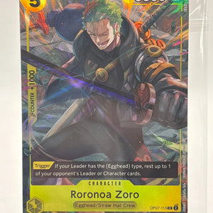 One Piece TCG - Roronoa Zoro OP07-113 Uncommon Alt Art Sealed Promo FRENLY BRICKS - Open 7 Days