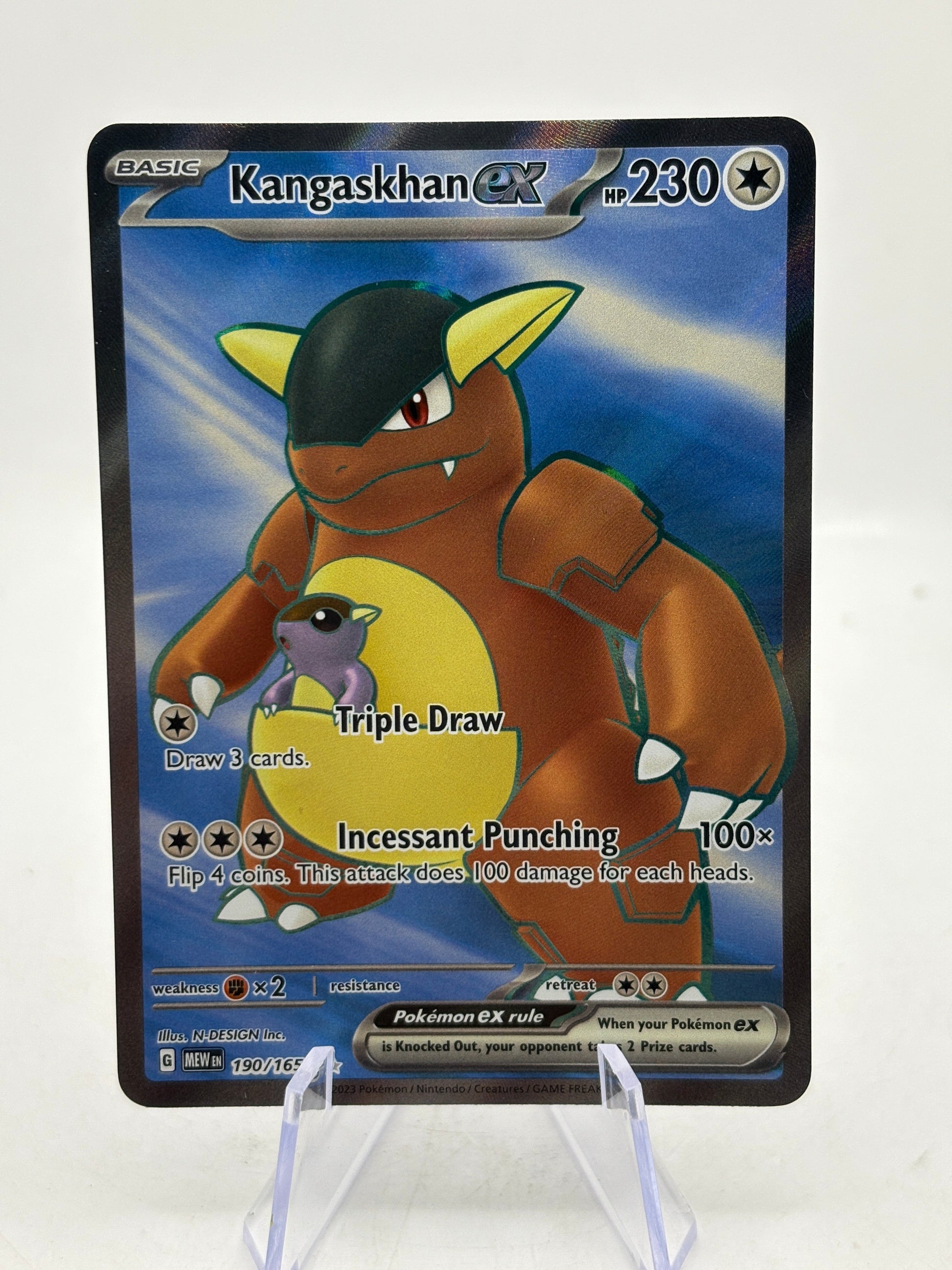 Pokemon TCG 151 MEW - Kangaskhan EX 190/165 Full Art LP FRENLY BRICKS - Open 7 Days