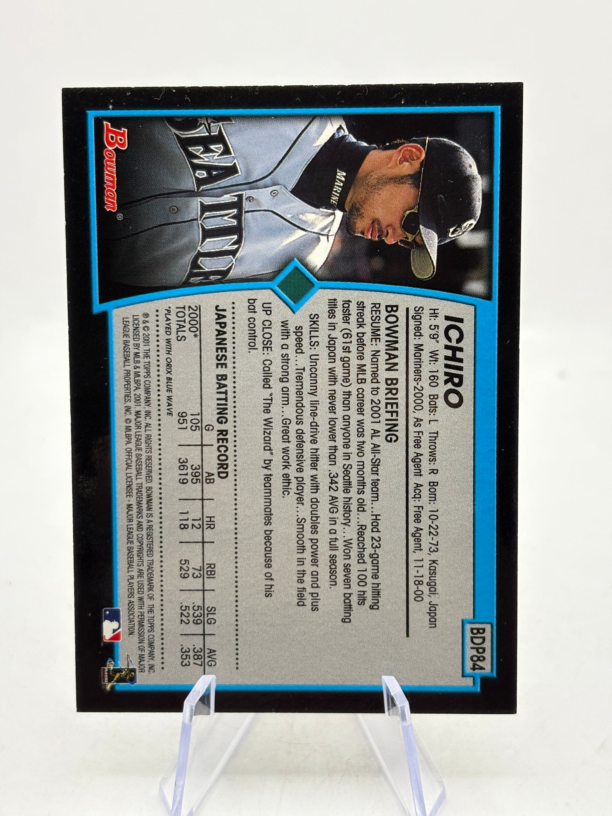 2001 Bowman Draft Picks #BDP84 Ichiro Suzuki RC HOF Rookie Card FRENLY BRICKS - Open 7 Days