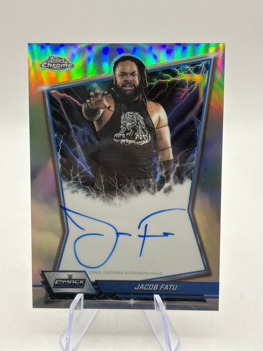 2026 Topps Chrome WWE - BBA-JAC Jacob Fatu Auto Silver FRENLY BRICKS - Open 7 Days