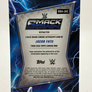 2026 Topps Chrome WWE - BBA-JAC Jacob Fatu Auto Silver FRENLY BRICKS - Open 7 Days