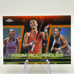 2025 Topps Chrome Qinwen Zheng From All Angles Orange Refractor #/25 FRENLY BRICKS - Open 7 Days