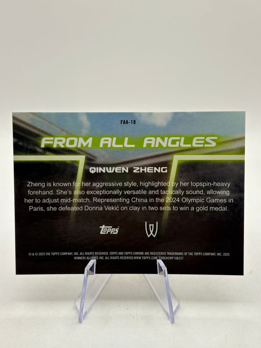 2025 Topps Chrome Qinwen Zheng From All Angles Orange Refractor #/25 FRENLY BRICKS - Open 7 Days