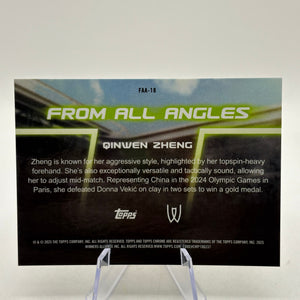 2025 Topps Chrome Qinwen Zheng From All Angles Orange Refractor #/25 FRENLY BRICKS - Open 7 Days