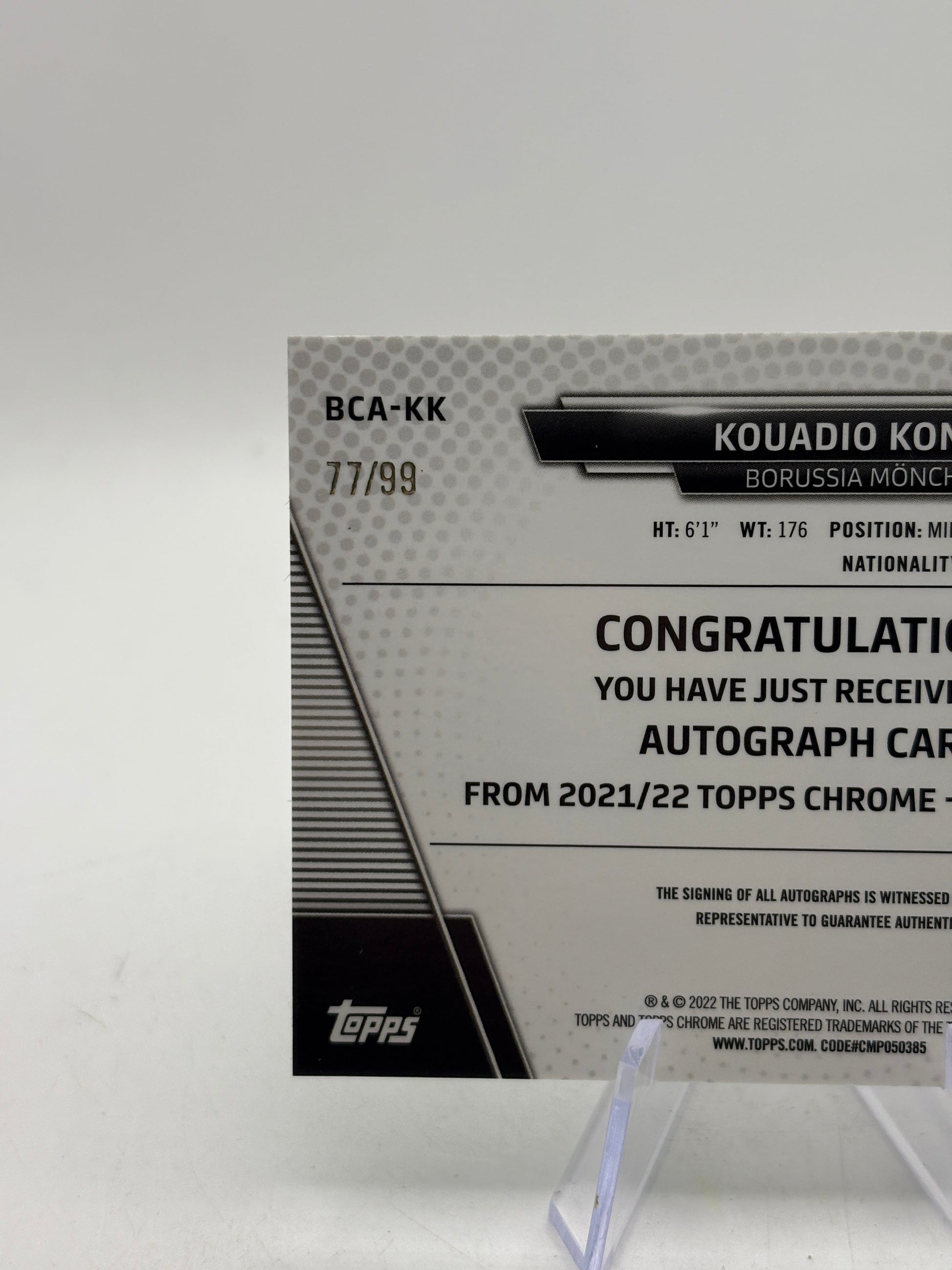 2021-22 Topps Chrome Bundesliga - Chrome Auto Kouadio Kone #BCA-KK Green Ref /99 FRENLY BRICKS - Open 7 Days